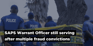 SAPS Warrant Officer still serving after multiple fraud convictions, admitting guilt in disciplinaries, showing Western Cape SAPS protects wrongdoers