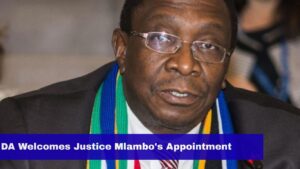 DA welcomes appointment of Deputy Chief Justice Dunstan Mlambo