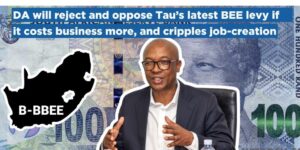 DA will reject and oppose Tau’s latest BEE levy if it costs business more, and cripples job-creation