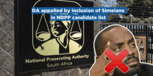DA appalled by inclusion of Simelane in NDPP candidate list
