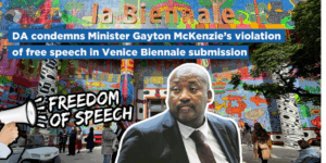 DA condemns Minister Gayton McKenzie’s violation of free speech in Venice Biennale submission