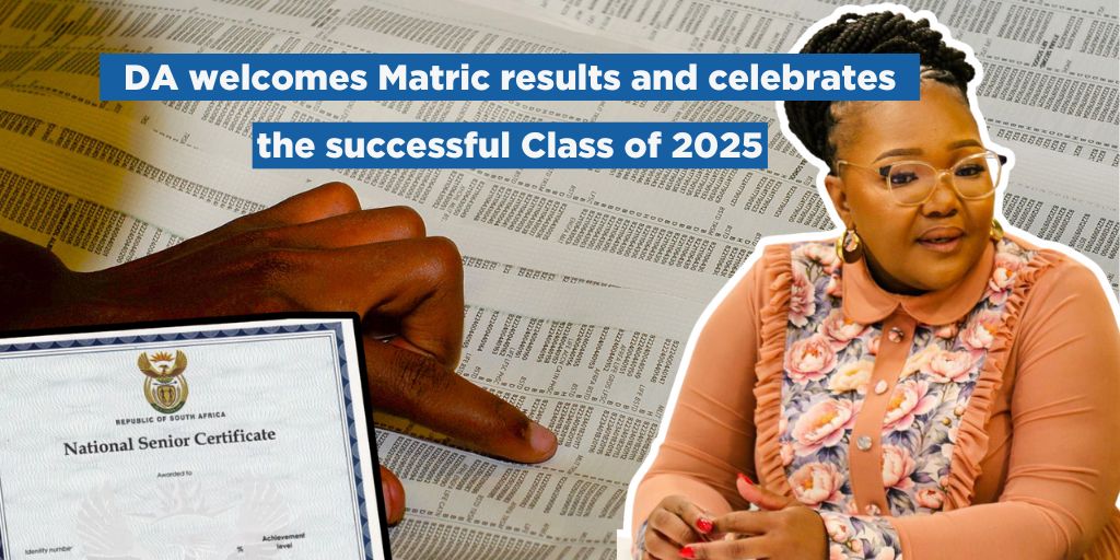 DA welcomes Matric results and celebrates the successful Class of 2025