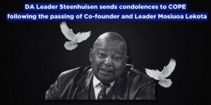 DA Leader Steenhuisen sends condolences to COPE following the passing of Co-founder and Leader Mosiuoa Lekota