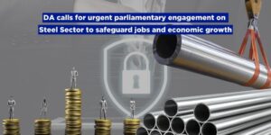 DA calls for urgent parliamentary engagement on Steel Sector to safeguard jobs and economic growth