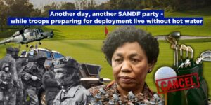 Another day, another SANDF party – while troops preparing for deployment live without hot water