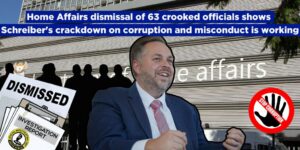 Home Affairs dismissal of 63 crooked officials shows Schreiber’s crackdown on corruption and misconduct is working