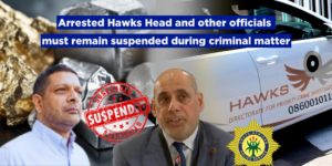 Arrested Hawks Head and other officials must remain suspended during criminal matter