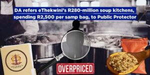 DA refers eThekwini’s R280-million soup kitchens, spending R2,500 per samp bag, to Public Protector