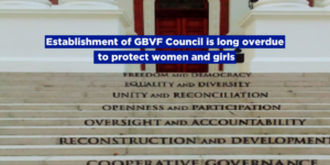 Establishment of GBVF Council is long overdue to protect women and girls
