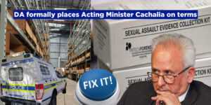 DA formally places Acting Minister on terms over rape kit crisis
