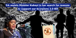 DA assists Minister Kubayi in her search for reasons to support our Scorpions 2.0 Bill