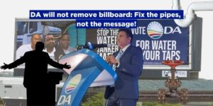 DA will not remove billboard: Fix the pipes, not the message!