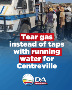 Tear gas instead of taps with running water for Centreville