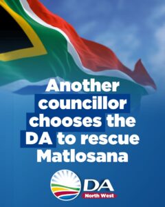 Another councillor chooses the DA to rescue Matlosana