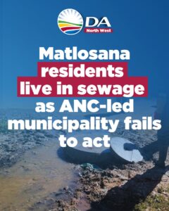 Matlosana residents live in sewage as ANC-led municipality fails to act