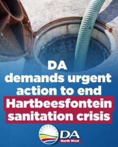DA demands urgent action to end Hartbeesfontein sanitation crisis