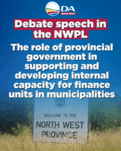 The role of provincial government in supporting and developing internal capacity for finance units in municipalities