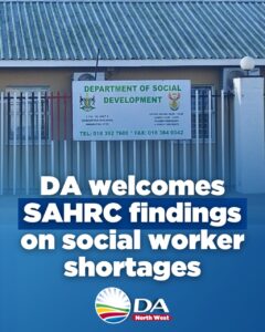 DA welcomes SAHRC findings on social worker shortages
