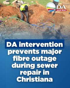 DA intervention prevents major fibre outage during sewer repair in Christiana