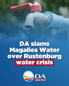 DA slams Magalies Water over Rustenburg water crisis