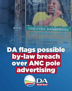DA flags possible by-law breach over ANC pole advertising