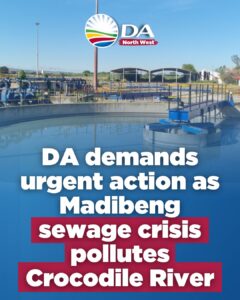 DA demands urgent action as Madibeng sewage crisis pollutes Crocodile River