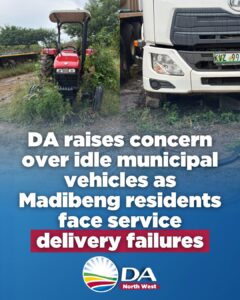 DA raises concern over idle municipal vehicles as Madibeng residents face service delivery failures