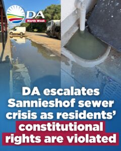 DA escalates Sannieshof sewer crisis as residents’ constitutional rights are violated