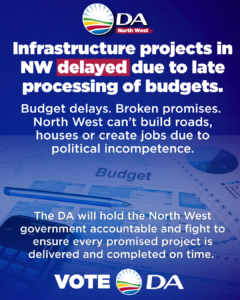 North West Provincial Budget delays jeopardise infrastructure projects in NW