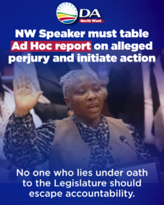 NW Speaker must table Ad Hoc report on alleged perjury and initiate action