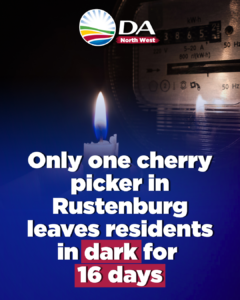Only one cherry picker in Rustenburg leaves residents in dark for 16 days