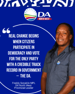 Register to vote DA to get North West municipalities working!