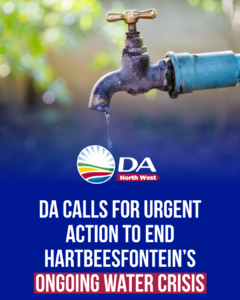 DA calls for urgent action to end Hartbeesfontein’s ongoing water crisis