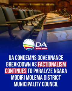 DA condemns governance breakdown as factionalism continues to paralyze NMMDM Council