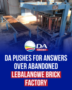 DA pushes for answers over abandoned Lebalangwe Brick Factory