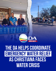 DA helps coordinate emergency water relief as Christiana faces water crisis