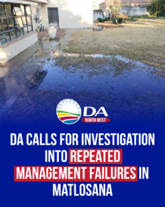 DA calls for investigation into repeated management failures in Matlosana