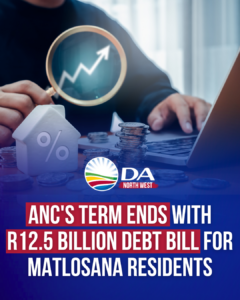 ANC’s term ends with R12.5 billion debt bill for Matlosana residents