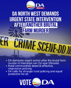 DA North West demands urgent intervention after another brutal farm murder