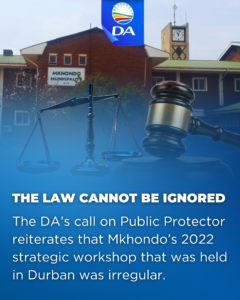 DA in Mkhondo urges accountability as Public Protector points out irregularities in Strategic Workshop trip