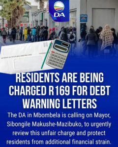 DA challenges Mbombela’s punitive R169 debt letter fee