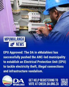 DA pressure gets ANC-led eMalahleni to deal with electricity losses and illegal connections