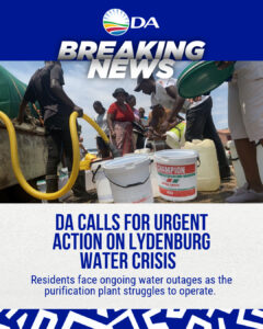 DA calls for action as Lydenburg water shortages deepen