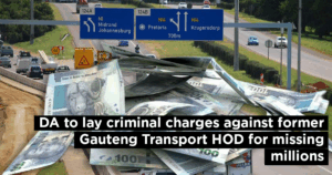 DA to lay criminal charges against former Gauteng Transport HOD for missing millions