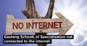 Gauteng Schools of Specialisation not connected to the internet