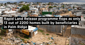Rapid Land Release programme flops as only 13 out of 2200 homes built by beneficiaries in Palm Ridge