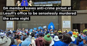 DA member leaves anti-crime picket at Lesufi’s office to be senselessly murdered the same night