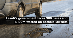 Lesufi&#8217;s government faces 988 cases and R199m wasted on pothole lawsuits