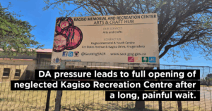 DA pressure leads to full opening of neglected Kagiso Recreation Centre after a long, painful wait.