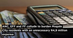 ANC, EFF and FF collude to burden Mogale City residents with an unnecessary R4,9 million expense